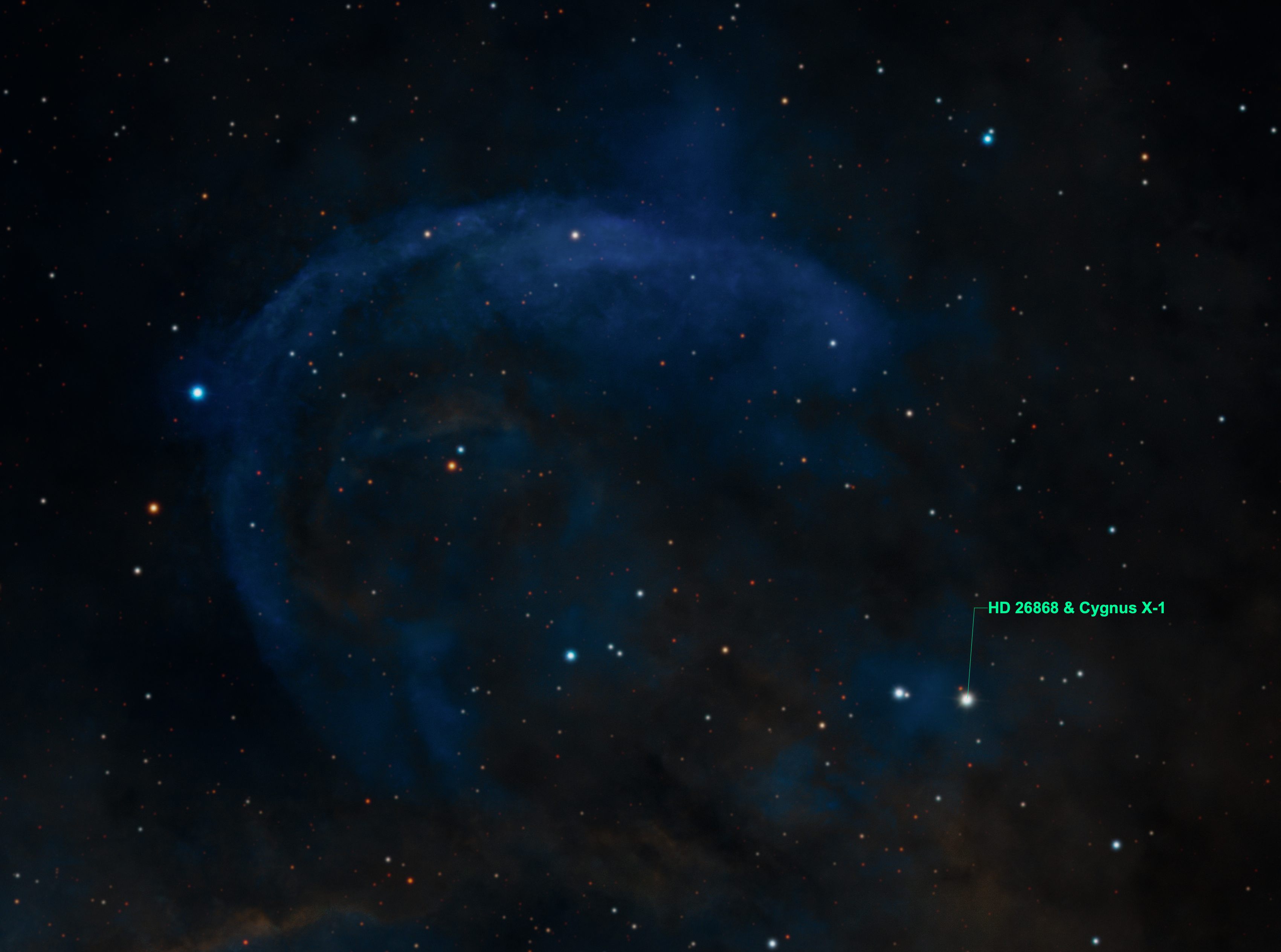Tulip Nebula and Cygnus X-1 Bow Shock – Linda's Astronomy Adventures